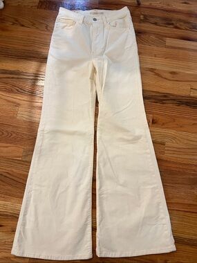 Levi's Cream High-Rise Wide-Leg Jeans
